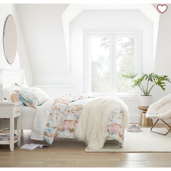 Pottery Barn Teen Skylar Metallic Printed Comforter Set (3 Items) Full/Queen